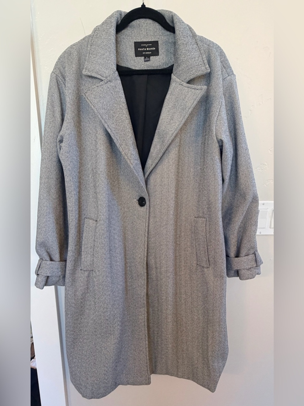 Haute Monde Gray Herringbone Coat